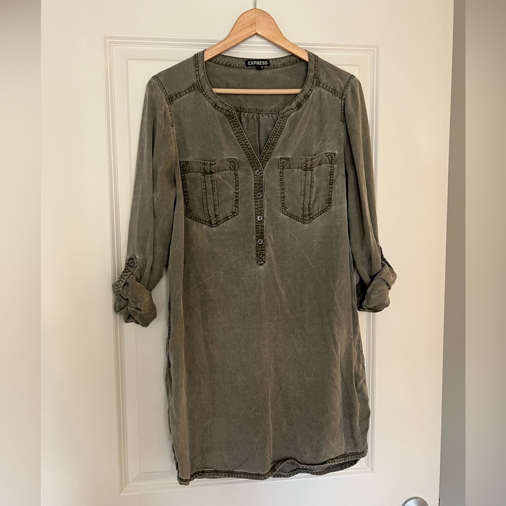 Express utility shirt dress